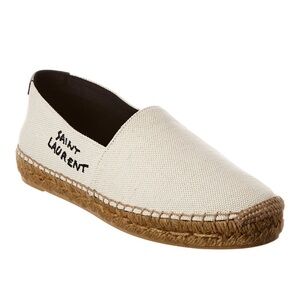 Saint Laurent Cream Espadrilles with Brown Sole